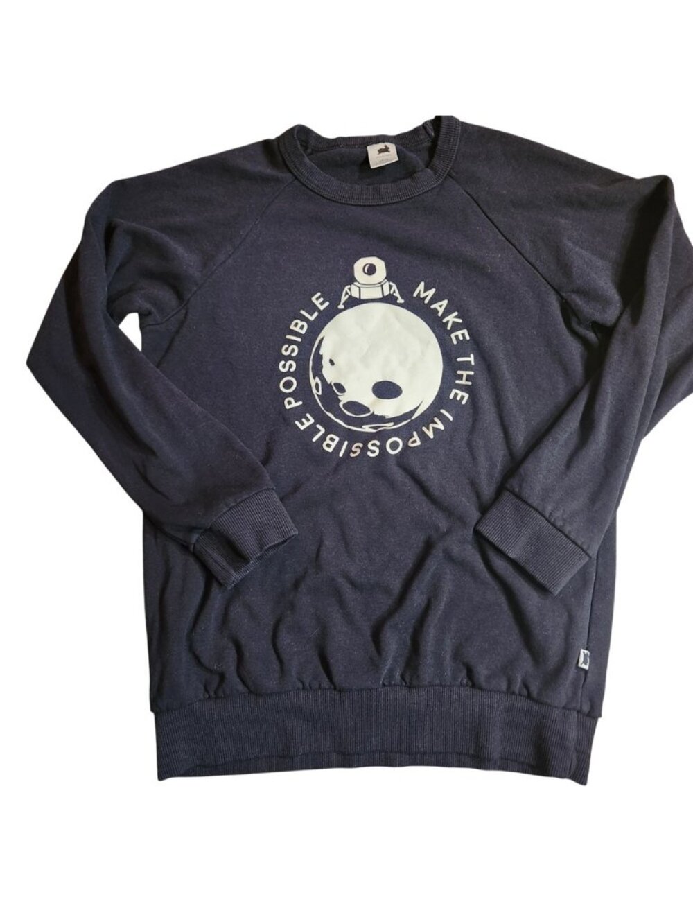 Little & Lively‎ Space Astronaut Moon Graphic Sweatshirt Size 11 12 black